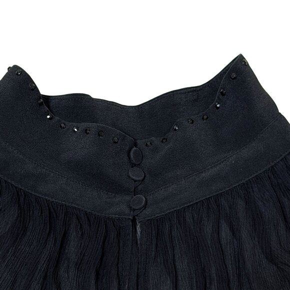 Camilla Mirror Mirror Raglan Button Up Shirt Black Floral Sheer Silk Blouse Sz L - Picture 11 of 16